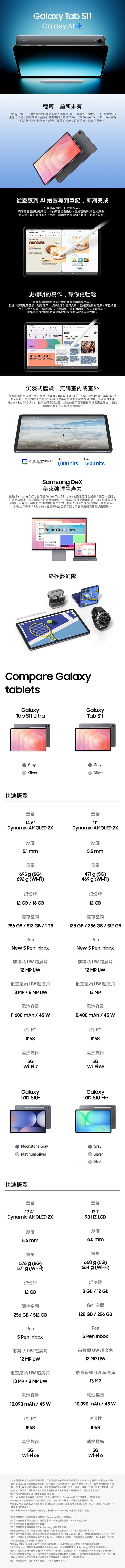 SAMSUNG三星 Galaxy Tab S11 - 詳情1