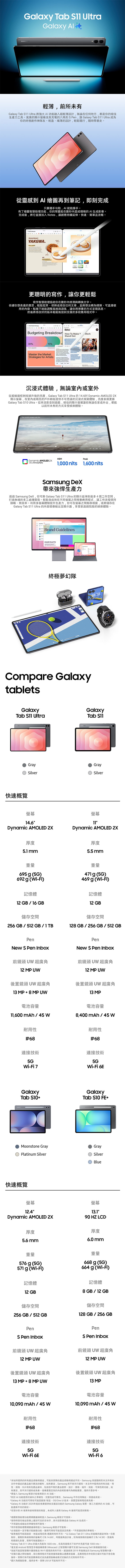 SAMSUNG三星 Galaxy Tab S11 Ultra - 詳情1