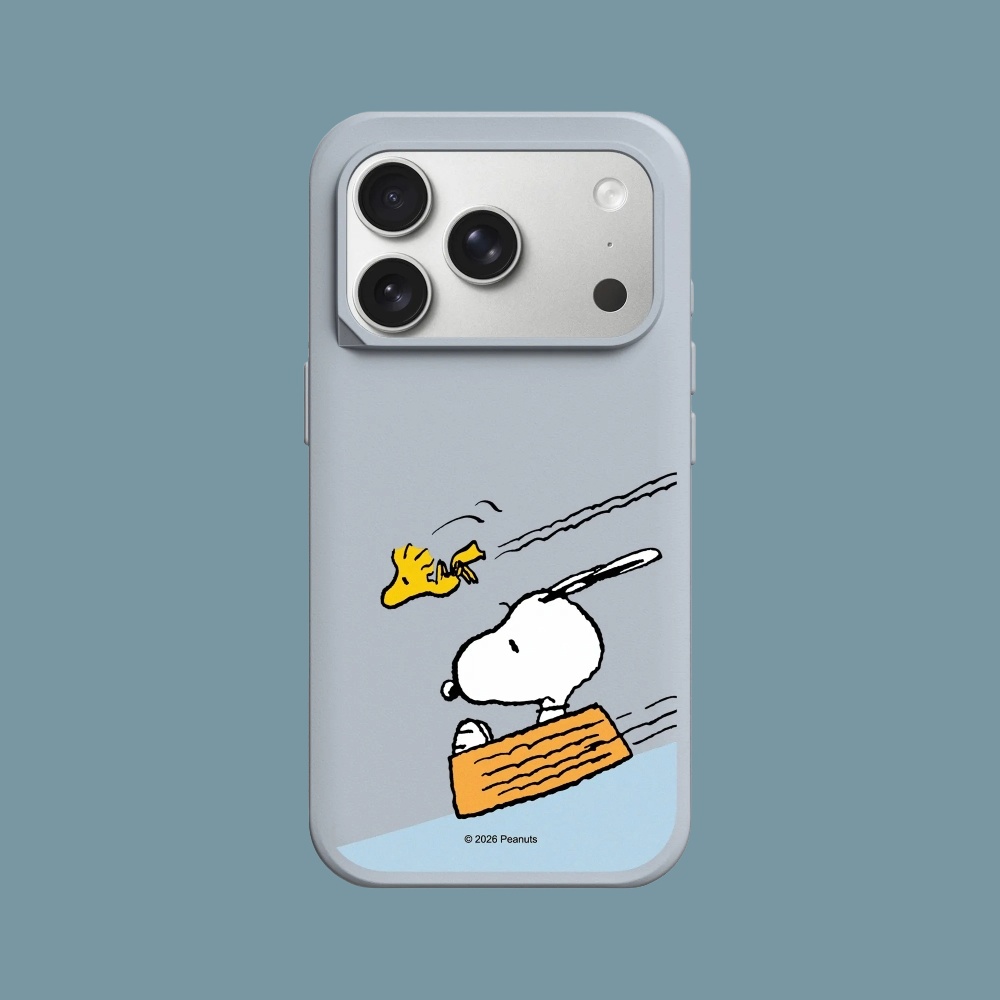 犀牛盾 iPhone 15/16/17/18系列 SolidX MagSafe兼容 強化吸震緩衝防摔磁吸手機殼/Snoopy史努比-溜滑梯 (循環灰)