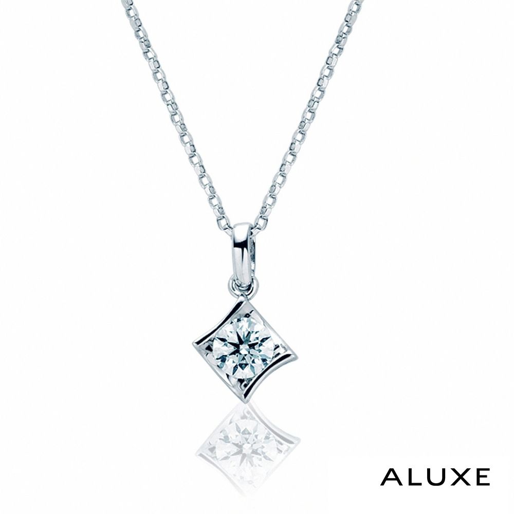 ALUXE 亞立詩 0.30克拉 FVS2 18K金 鑽石項鍊 菱格璀璨 方形 NS0681