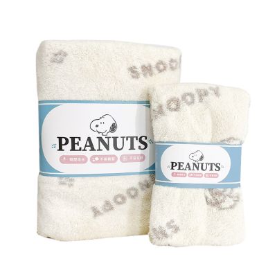 史努比Snoopy 瞬間吸水緹花舒柔毛浴巾組(毛巾浴巾各1條)_morino