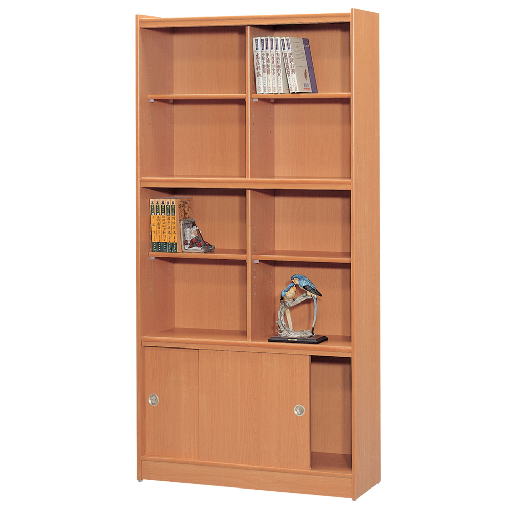 時尚屋豪豐3x6尺玻璃拉門書櫃寬90cm 多色可選-免組| 書櫃/置物櫃寬86