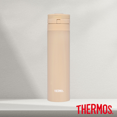 THERMOS膳魔師超輕量不鏽鋼真空保溫瓶450ml(JNS-454-LMT)奶茶褐