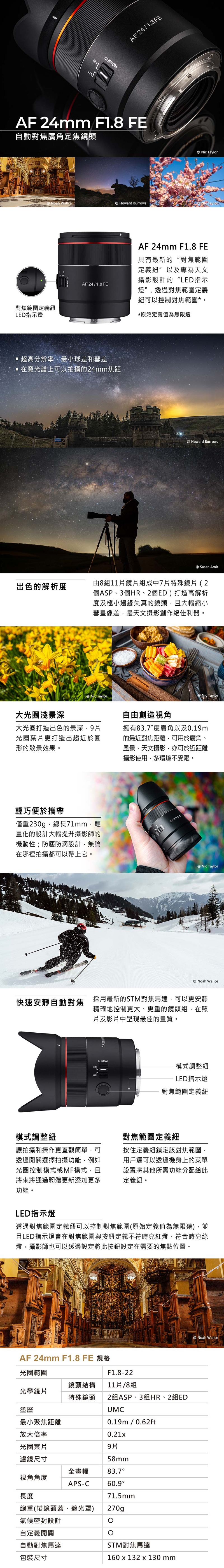 SAMYANG AF 24mm F/1.8 - 詳情1