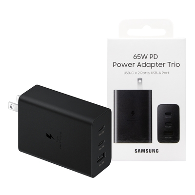 SAMSUNG 原廠 65W 三孔快充旅充頭 - 黑色 (EP-T6530)