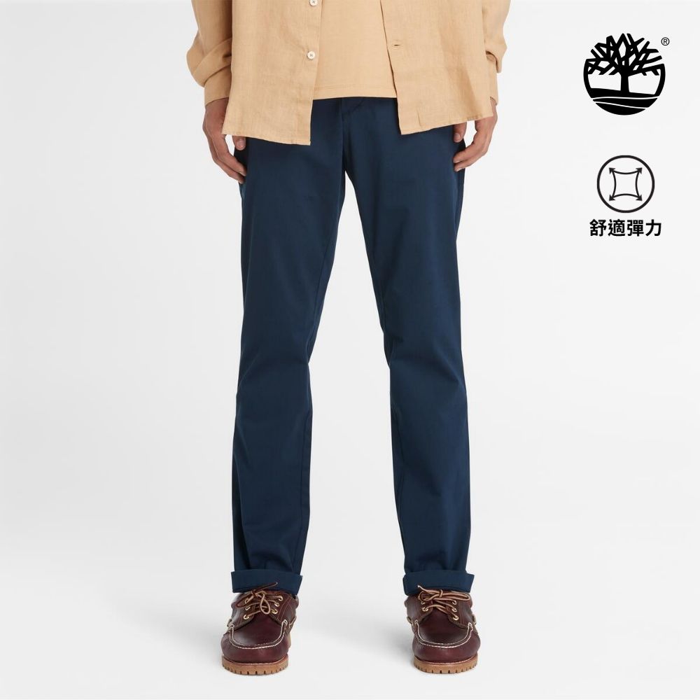 Timberland 男款深寶石藍彈性卡其褲|A2BYY433