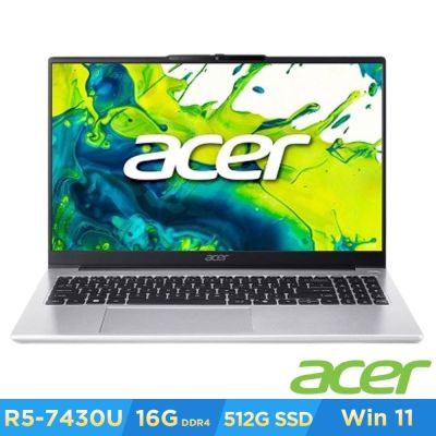 Acer 宏碁 Aspire Lite AL15-44P-R3GG 15.6吋筆電(R5-7430U/16GB/512GB/Win11H)
