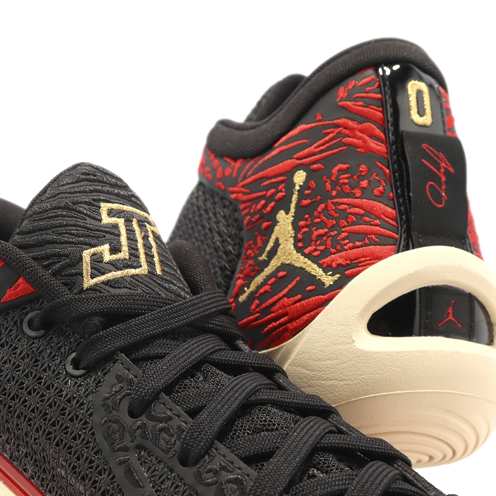 Nike 籃球鞋Jordan Tatum 1代PF Zoo 黑紅低筒男鞋喬丹DX6734-001