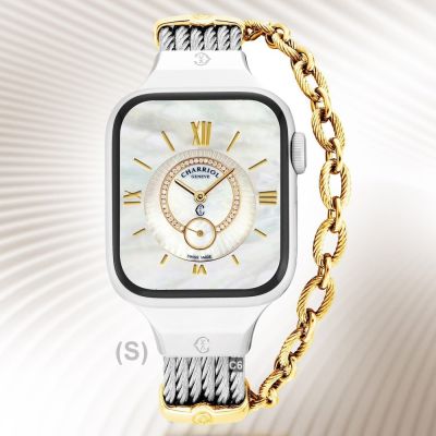 CHARRIOL夏利豪公司貨 St-Tropez Apple Watch Band-蘋果鋼索錶帶金鍊S款 C6(AW.560.ST02)