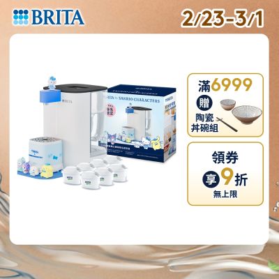 【BRITA官方】Cube MXPRO 瞬熱開飲機(白)+6入去水垢專家濾芯(共7芯)_三麗鷗聯名限定版