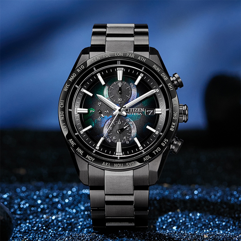 CITIZEN 星辰100週年限量宇宙幻彩鈦金屬光動能電波手錶LAYERS of TIME