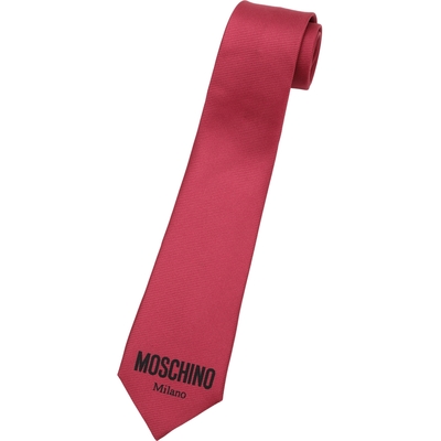 MOSCHINO 字母印花真絲領帶(暗紅)