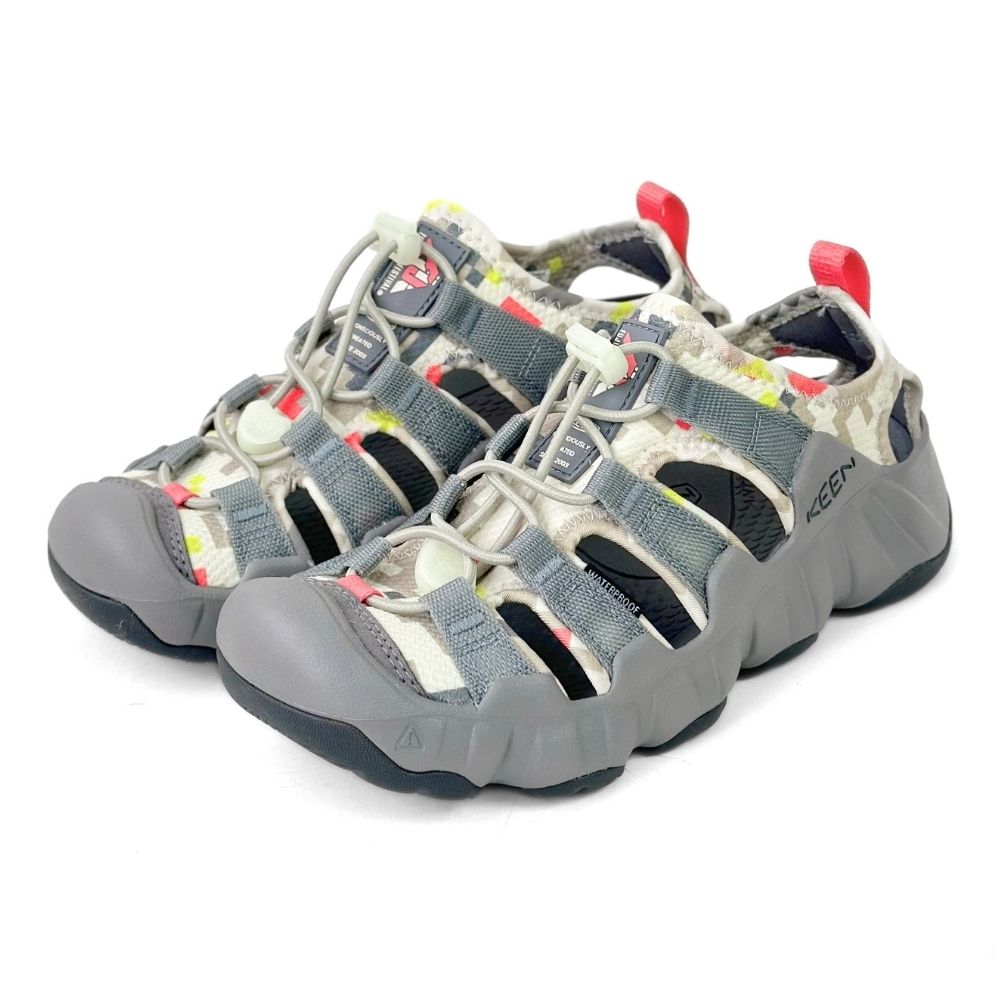 KEEN HYPERPORT H2 Fuji Rock聯名寬織帶厚底運動涼鞋 男女 灰色 防滑護指護趾機能鞋 戶外登山溯溪鞋 包頭編織沙灘涉水休閒鞋