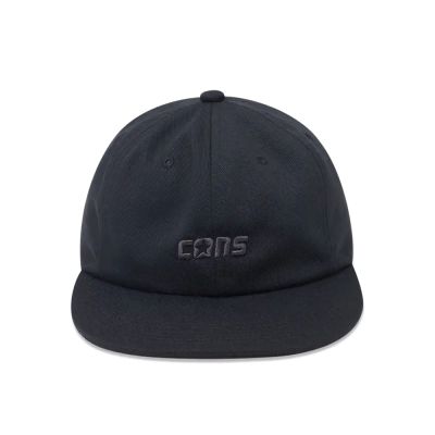 Converse Cons 6 Panel Cap 棒球帽 黑色 平帽沿 刺繡 Logo 帽子 10025899-A01