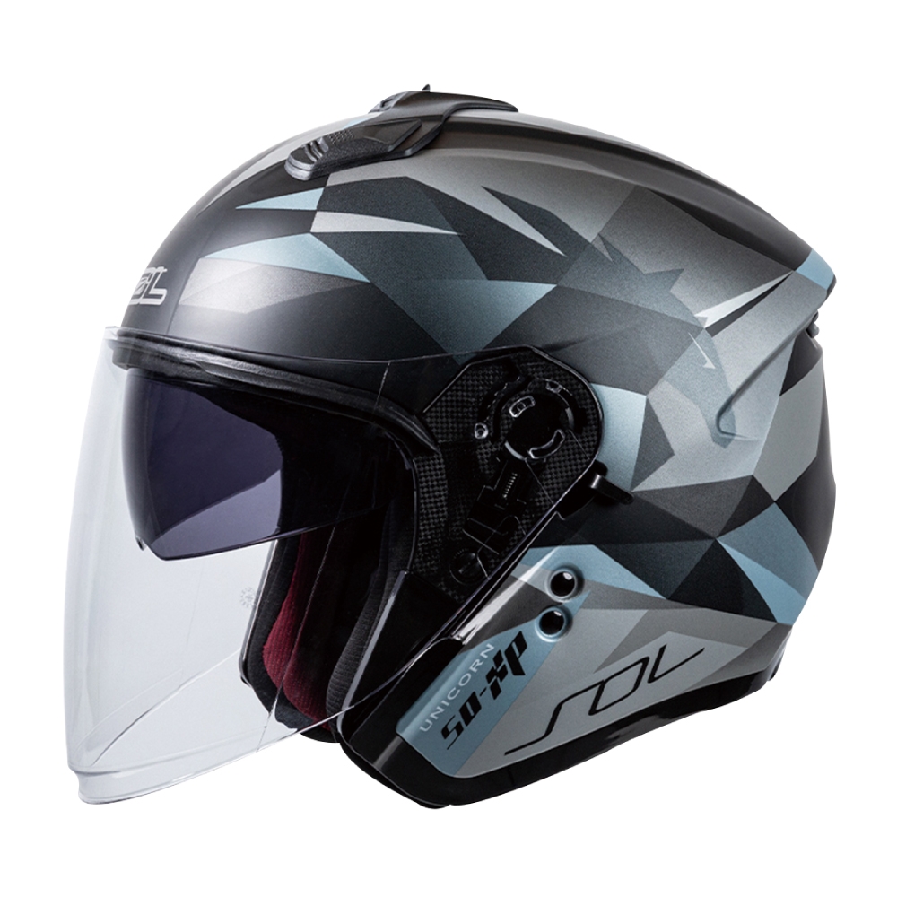 SOL】SO-XP 獨角獸消光黑/銀3/4罩(開放式安全帽│機車│內襯│半罩│女性適用│內藏墨鏡│GOGORO) | 3/4罩安全帽/復古帽|  Yahoo購物中心