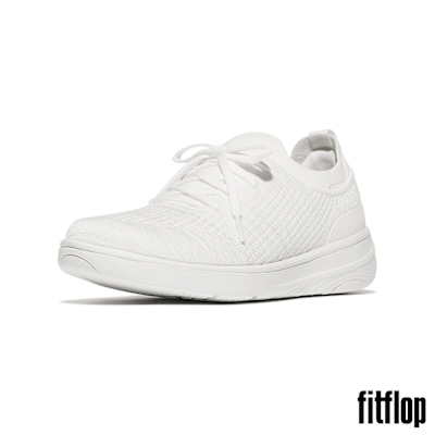 【FitFlop】SUPER-Q 針織繫帶休閒鞋-女(都會白)