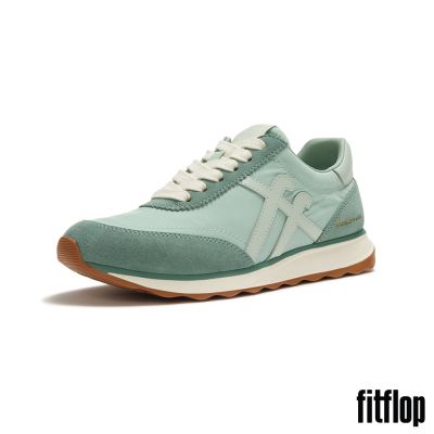 【FitFlop】FITFLOP X PANTONE RETRO-Q FF  麂皮運動風休閒鞋-女(冰霜綠)