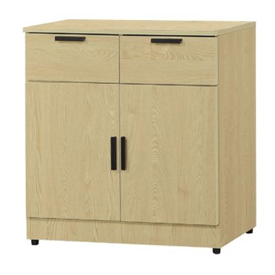 文創集 卡瑪克2.7尺二門二抽低餐櫃-81x40x82-cm免組