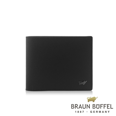 【BRAUN BUFFEL 德國小金牛】台灣總代理 默瑟-II 8卡男夾 (網路限定)-黑色/BF384-313-BK