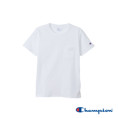 Champion 官方直營-女款 經典休閒口袋短袖TEE(白)