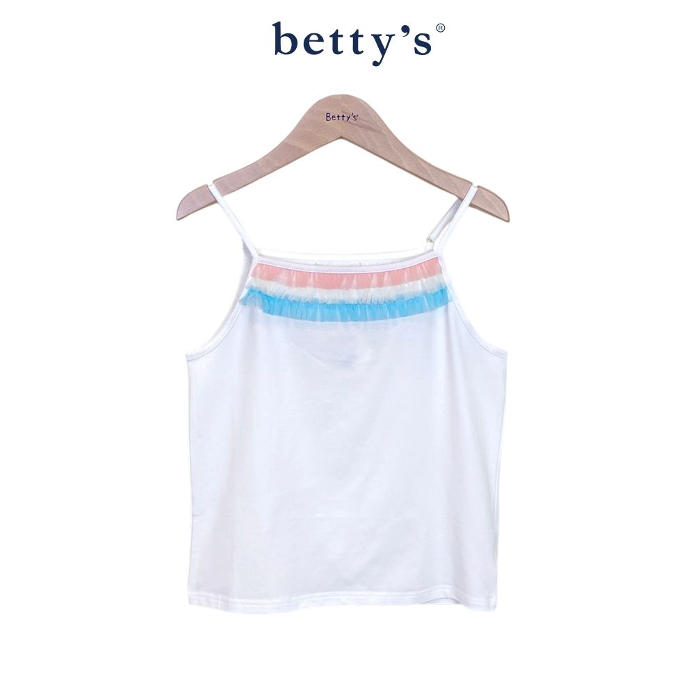 betty’s貝蒂思　可愛風細紗蕾絲吊帶背心(共二色) (白色)