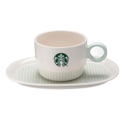 星巴克 女神薄荷綠杯盤組