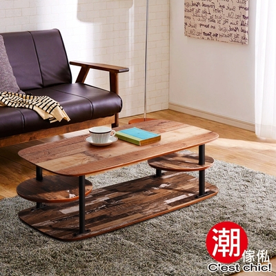 C EST CHIC OLD CAPTAIN老船長復古船木茶几-幅90CM W90~116.5*D40~66.5*H35 cm