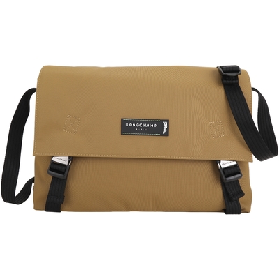 LONGCHAMP Le pliage Energy L 再生帆布翻蓋郵差包(咖啡色)