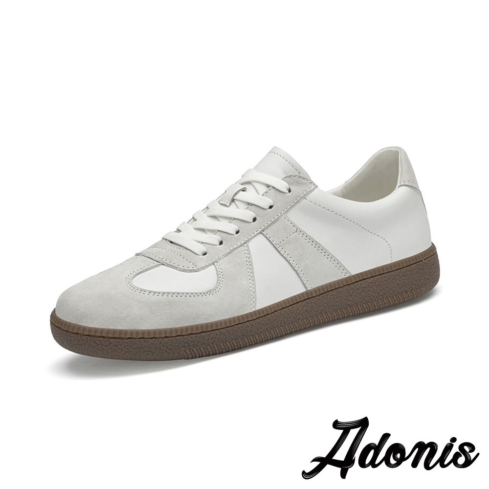 Adonis 真皮休閒鞋 厚底鞋 德訓鞋/真皮頭層牛皮帥氣復古德訓鞋 厚底休閒鞋 白