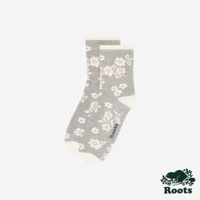 Roots 配件- FLORAL AOP 短襪-混色灰