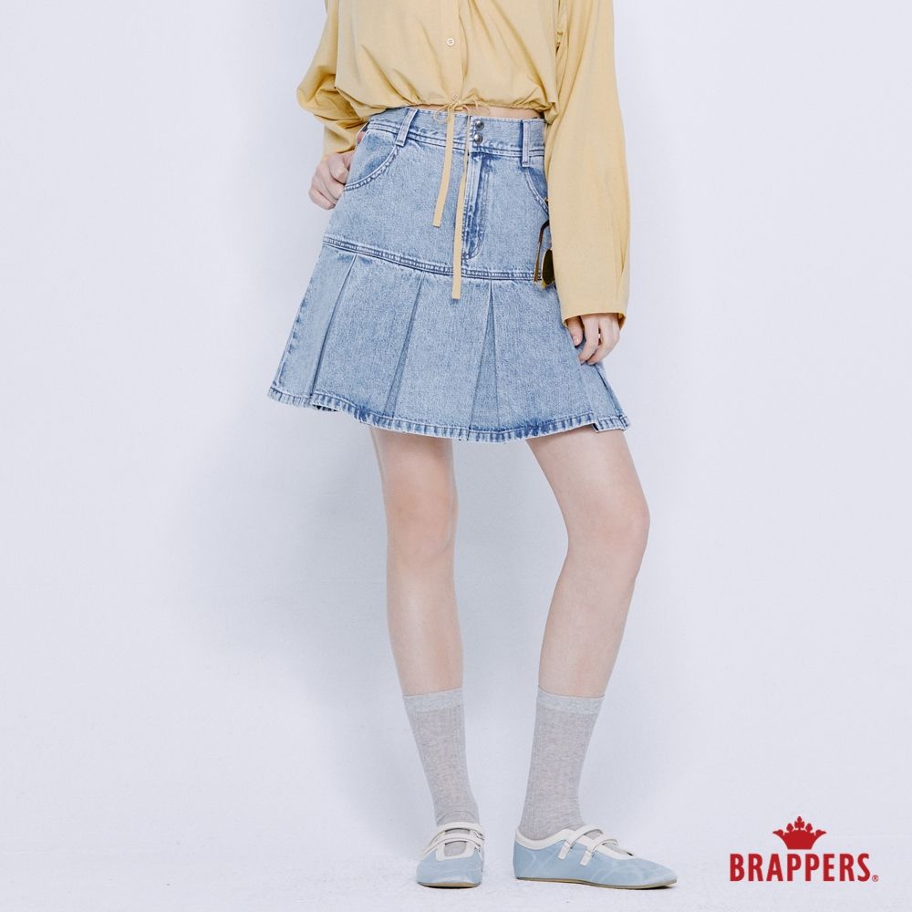 BRAPPERS 女款 全棉短裙-淺藍