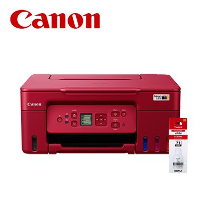 【Canon】PIXMA G3770 紅色 原廠連續供墨複合機+GI71原廠黑色墨水1瓶