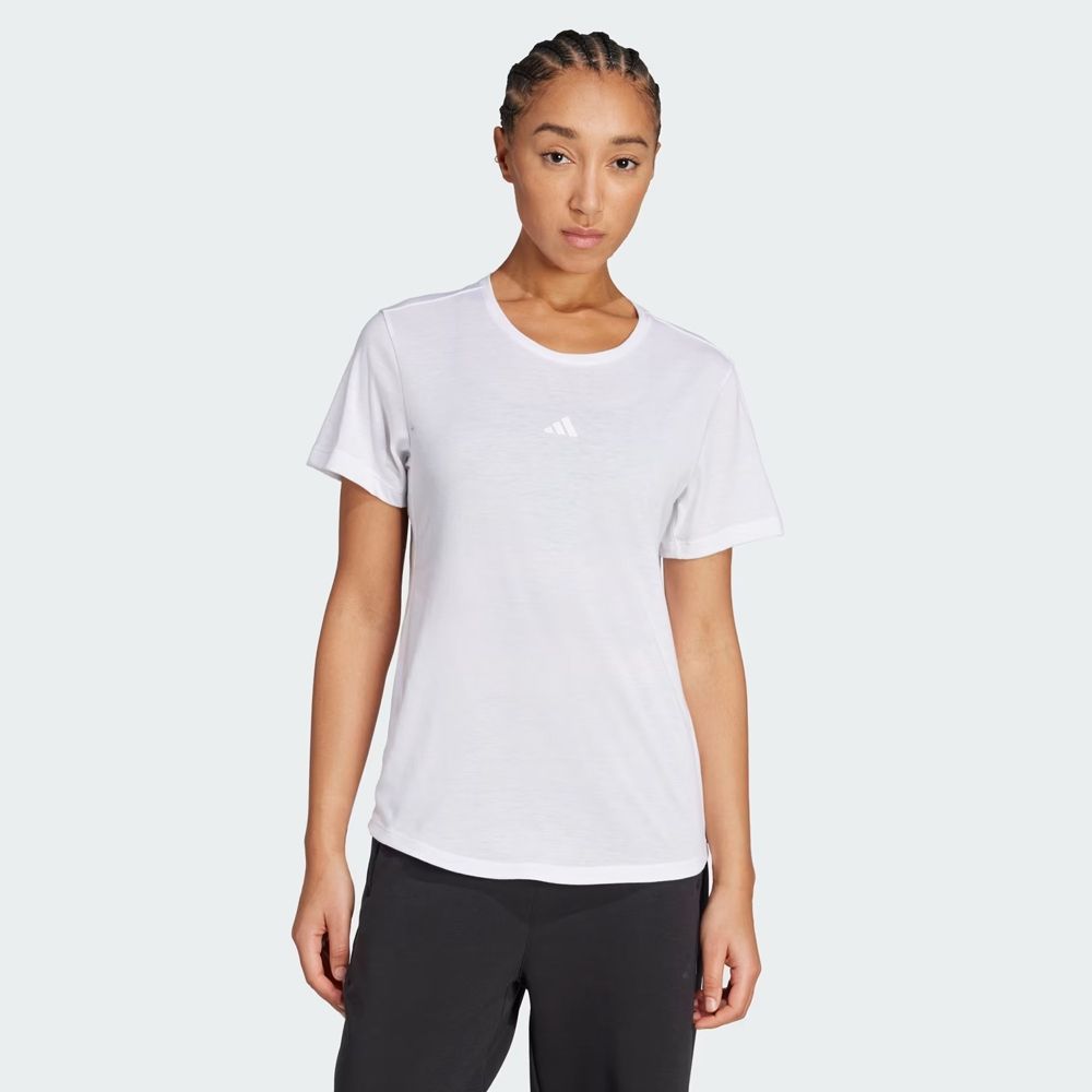 ADIDAS 女 短袖上衣 黑/白 MOTION  ES T 瑜珈上衣 JM44 (80白色系)