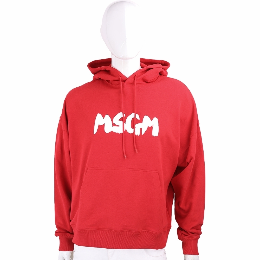MSGM 印花長袖連帽衫 大學T-多色可選 (紅色)