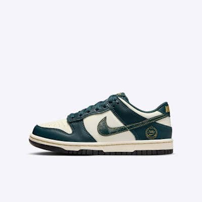 Nike Dunk Low GS [FB9109-301] 大童 休閒鞋 運動 經典 低筒 舒適 燙金 墨綠