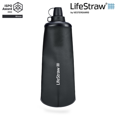 LifeStraw Peak 頂峰軟式水瓶 1L｜深灰