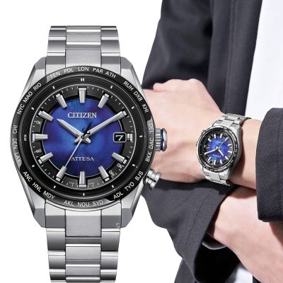 CITIZEN 星辰 ATTESA UNITE with BLUE 系列 光動能 電波對時 男錶- 聖誕節 禮物CB0288-65L