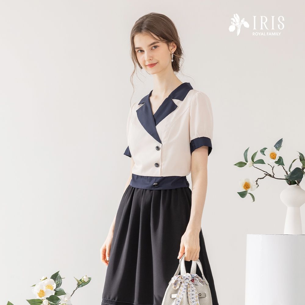 IRIS 艾莉詩-都會質感西裝領上衣-42127 (淺卡其)
