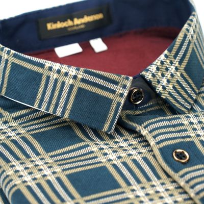 金安德森 靛色米格加絨保暖窄版長袖襯衫