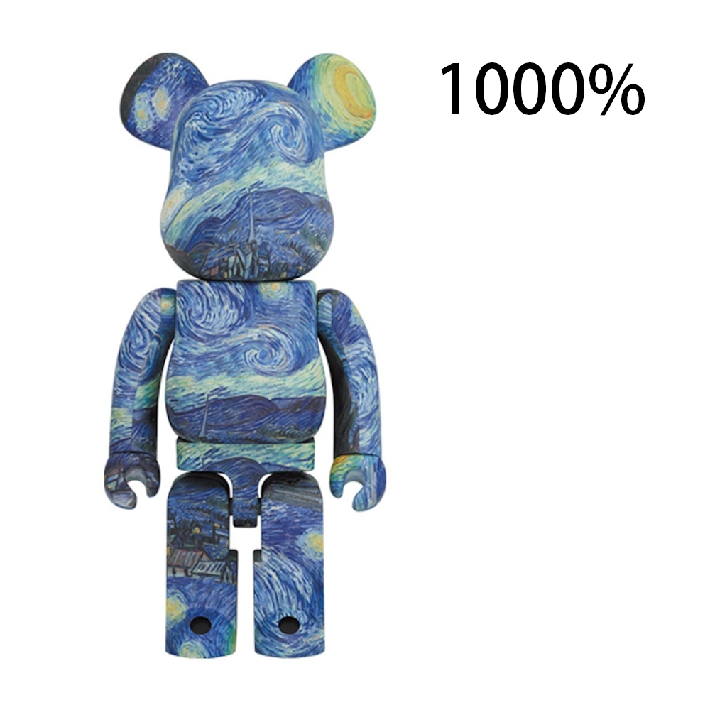 BE@RBRICK The Starry Night 梵谷星夜1000% 星空庫柏力克熊潮玩擺件