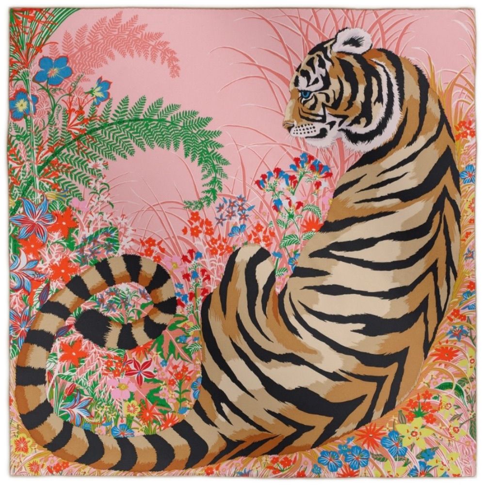 愛馬仕爆款老虎Tyger Tyger絲巾/方巾（70cmx70cm）