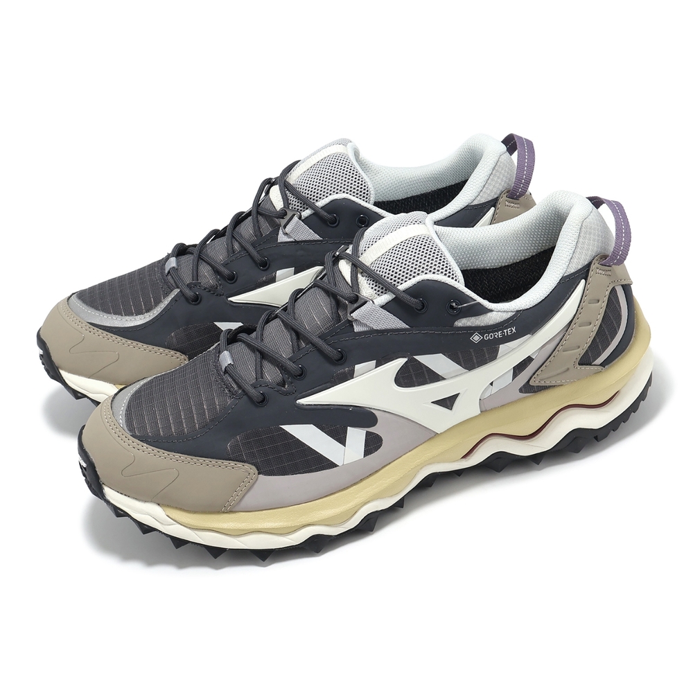Mizuno 休閒鞋Wave Mujin TL GTX 男鞋灰棕防水米其林大底山系越野跑鞋