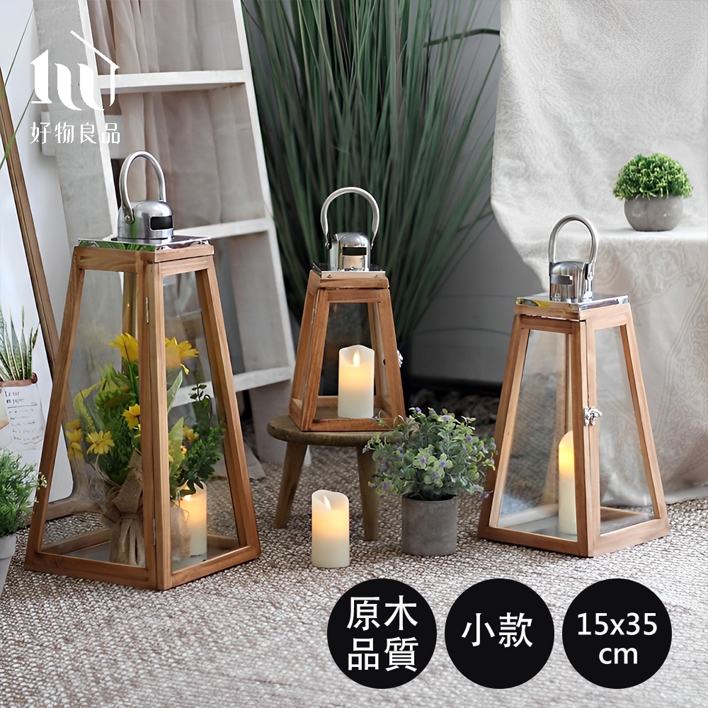 好物良品】小款_燭台花藝原木玻璃裝飾造景(附LED蠟燭) 原木燈座園藝