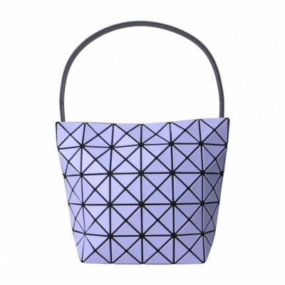 ISSEY MIYAKE BAOBAO 幾何方格手提水桶包(薰衣紫)霧面/小款