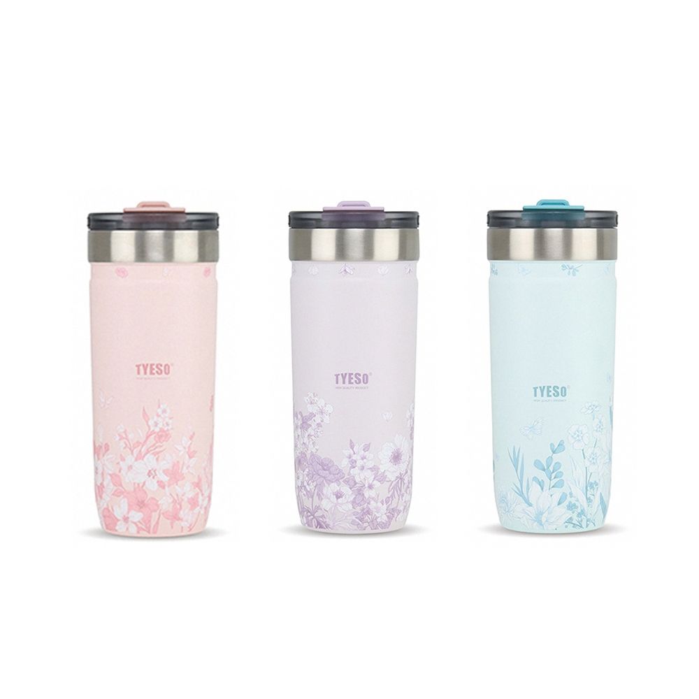 【H&R安室家】泰碩 TYESO 花卉系列304不鏽鋼吸管杯710ml(H42)