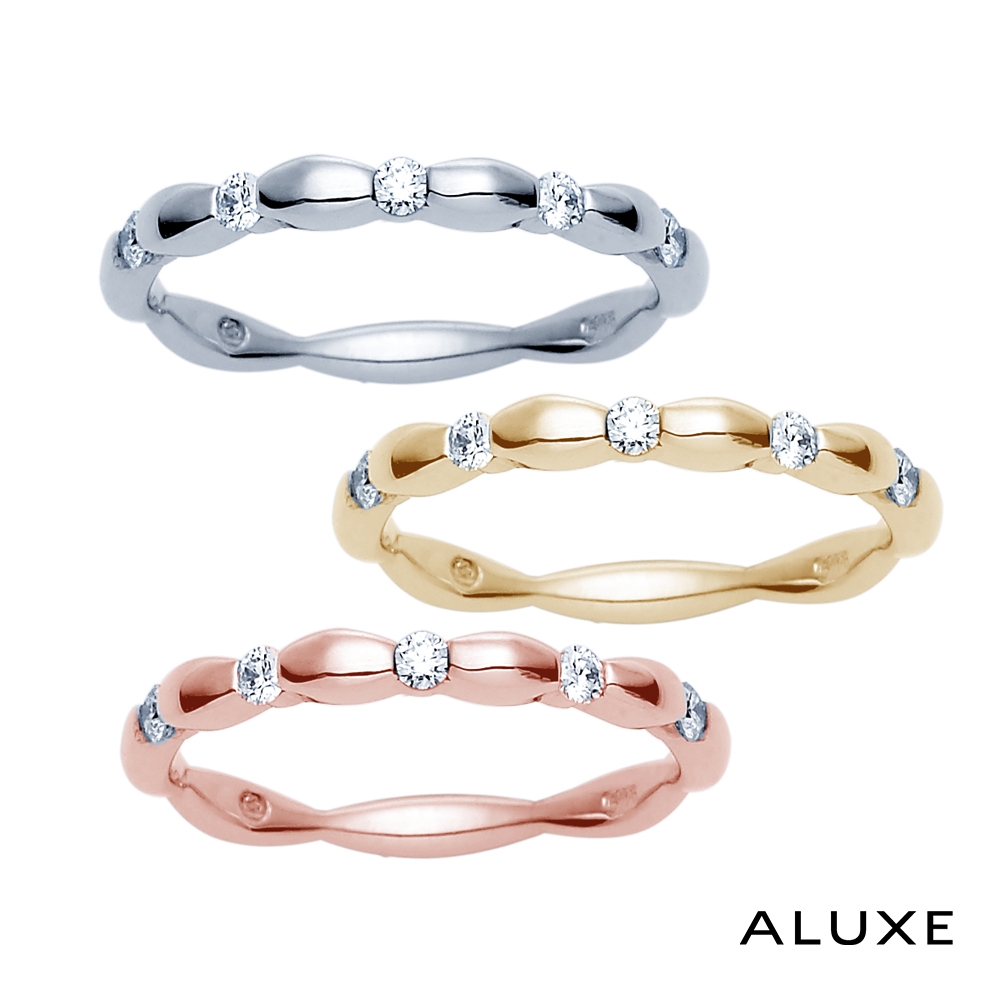 ALUXE 亞立詩 18K金 鑽石戒指 氣質時光 RW0621 (白K金)