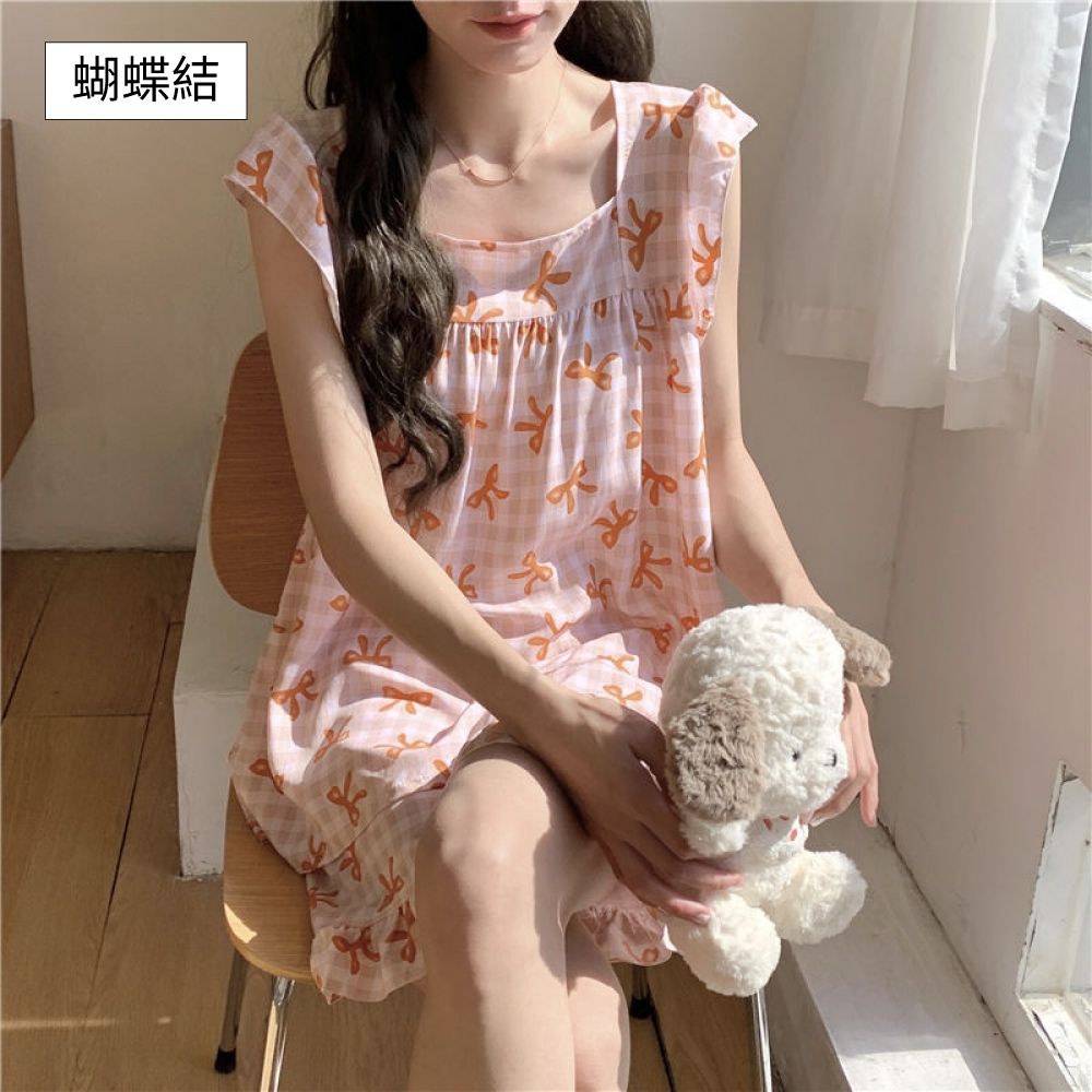 Sleeping Beauty 微夏涼感無袖居家套裝-6色可選 (蝴蝶結)