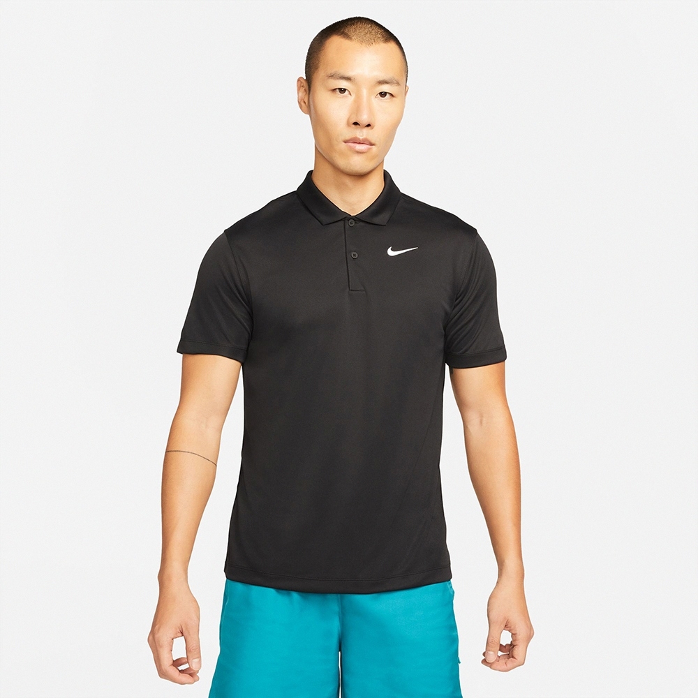 NIKE POLO SOLID 男 POLO衫 短袖上衣 網球 運動 DRI-FIT 黑-DH0858010