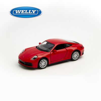 【WELLY 威利】4.75吋 保時捷 Porsche 911 Carrera 4S 經典跑車模型 43781CW(紅色)