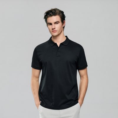 GIORDANO 男裝液氨棉修身短袖POLO衫 Liquid Touch系列